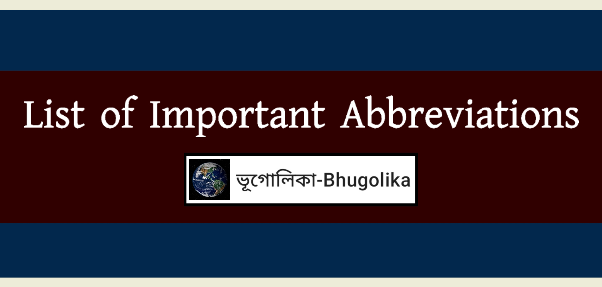 List of Important Abbreviations